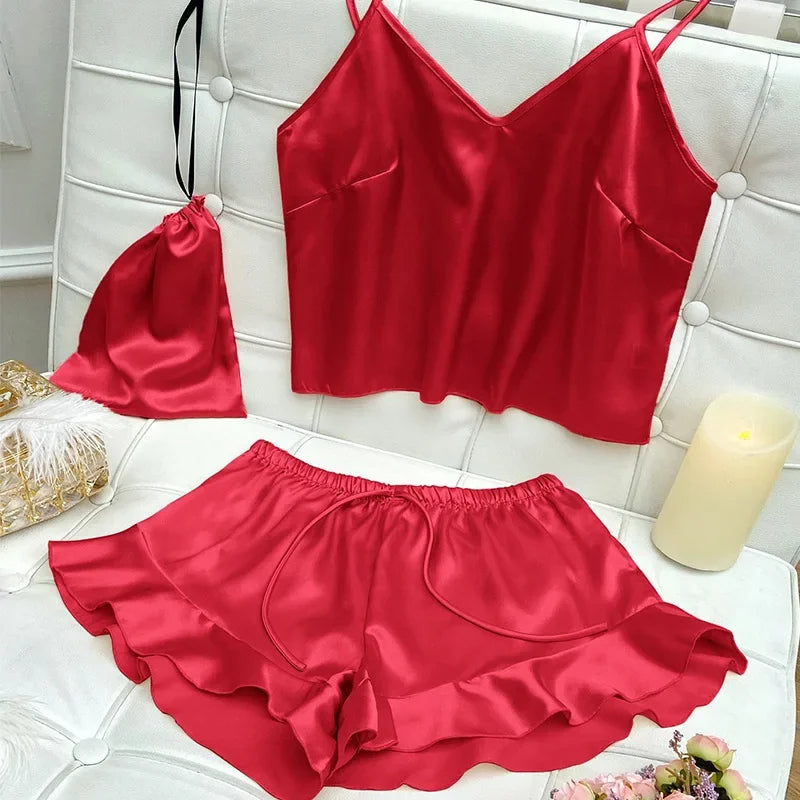 Pijama Feminino Sweet Night - Conjunto BabyDoll e Shorts Fresquinho LooseFit | Tecido Super Macio e Confortável