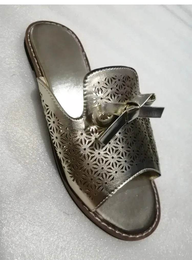 Sandália Slide Rasteirinha Lace - Um Toque Delicado De Conforto Aos Seus Pés Com Couro PU De Alta Qualidade