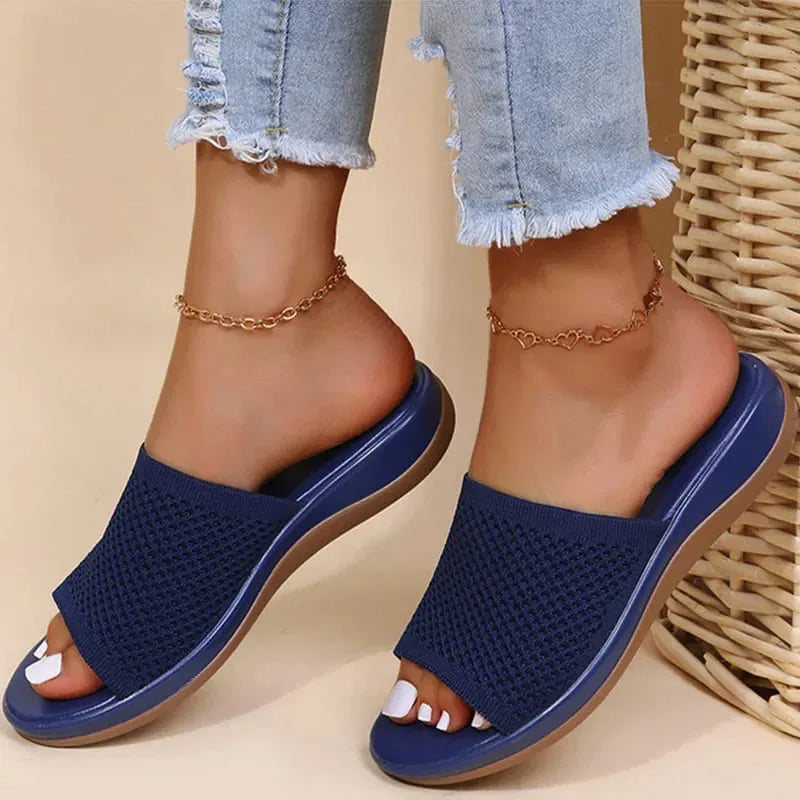 Sandália Slide Twist - Feita em Fibra Mesh Confortável, Respirável, Moderna e Estilosa!