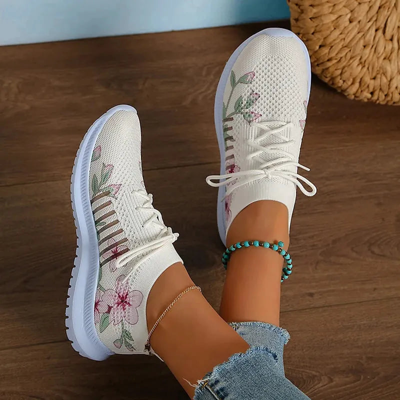 Tênis Meia Slip on Comfort Flower - Feito Em Fibra Mesh Super Macia | Vista Seu Tênis Como Uma Meia