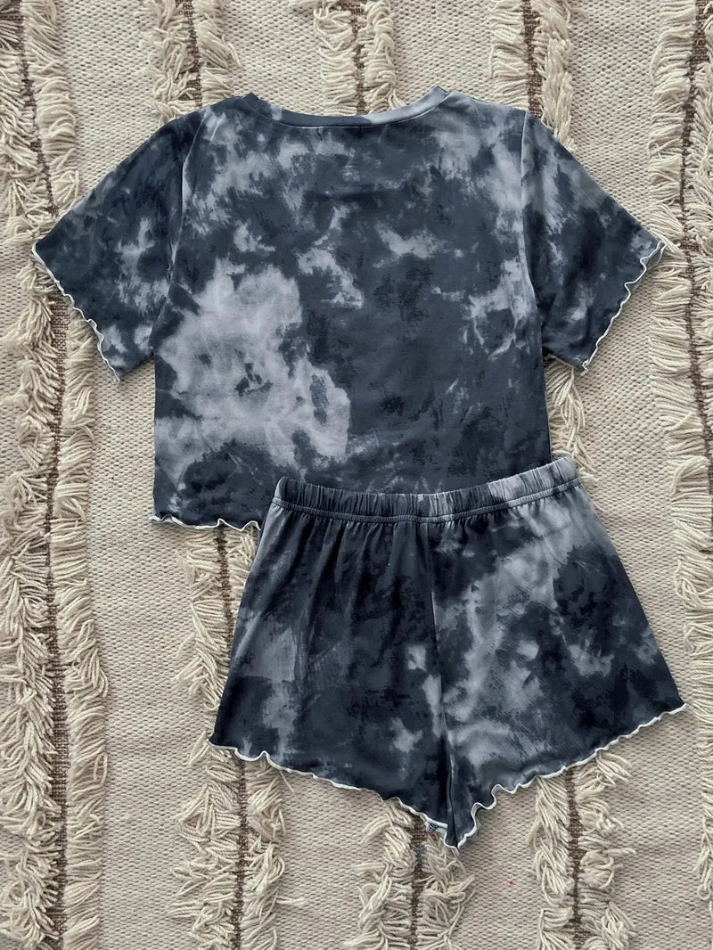 Pijama Feminino TyeDie Cozy - Conjunto BabyDoll e Shorts Fresquinho LooseFit | Tecido Super Macio e Confortável
