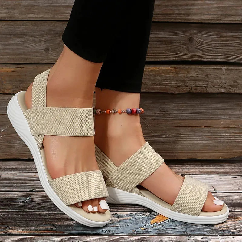 Sandália LunaGlow - Muito Conforto e Estilo | Com Elásticos Mesh Ajustáveis e Amortecimento Premium
