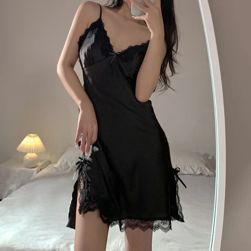 Camisola BabyDoll Pijama Feminino Elegance Night - Elegante e Sensual | Tecido Cetim Seda Super Macio, e Confortável