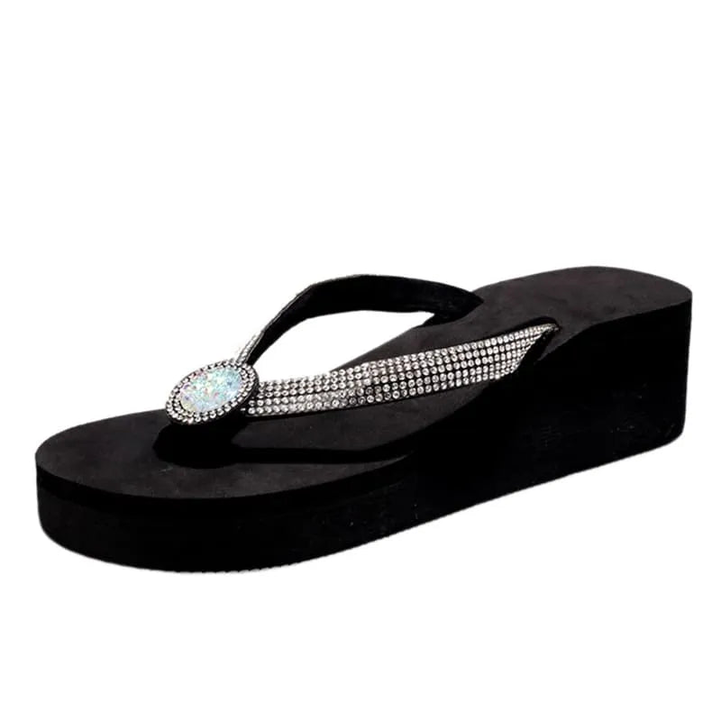 Chinelo De Plataforma Com Strass Cristal Shine | Brilho e Autenticidade Para Seus Pés