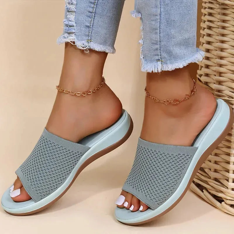 Sandália Slide Twist - Feita em Fibra Mesh Confortável, Respirável, Moderna e Estilosa!