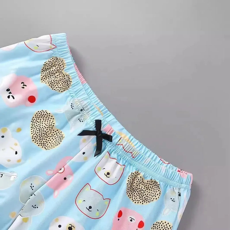 Pijama Feminino Cats - Conjunto Top Cropped e Shorts Fresquinho LooseFit | Tecido Super Macio e Confortável