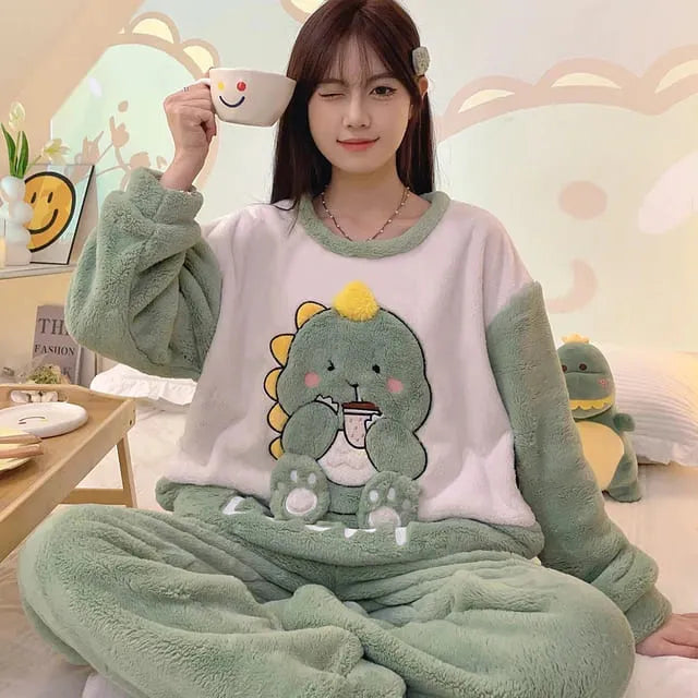 Pijama Feminino Peluciado Cutee - Conjunto Com Calça e Moletom Em Pelúcia Plush | Quentinho, Macio e Super Confortável