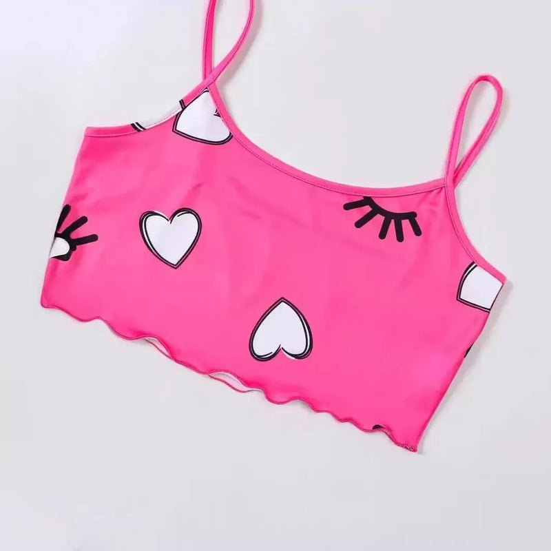 Pijama Feminino InHeart - Conjunto Top Cropped e Shorts Fresquinho LooseFit | Tecido Super Macio e Confortável