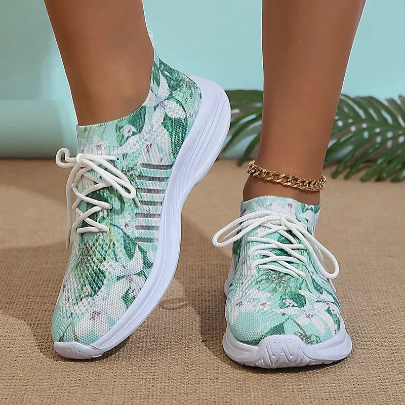 Tênis Meia Slip on Comfort Flower - Feito Em Fibra Mesh Super Macia | Vista Seu Tênis Como Uma Meia
