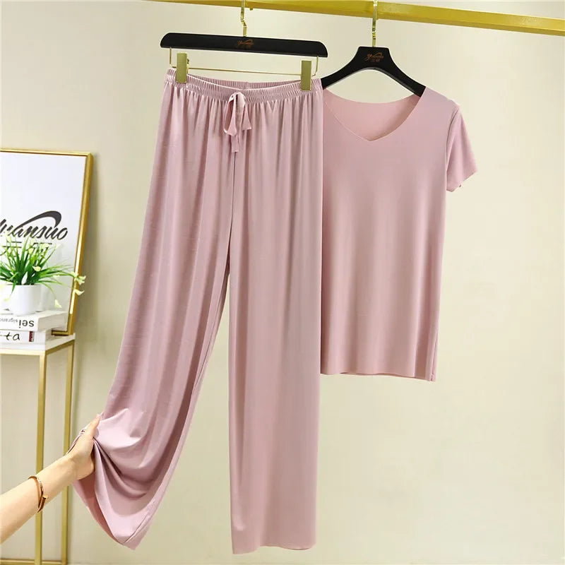 Pijama Feminino Comfort Dream - Conjunto Com Calça e Camisa Longa Super Confortável em Algodão | Conforto Absoluto, Leve e Elegante