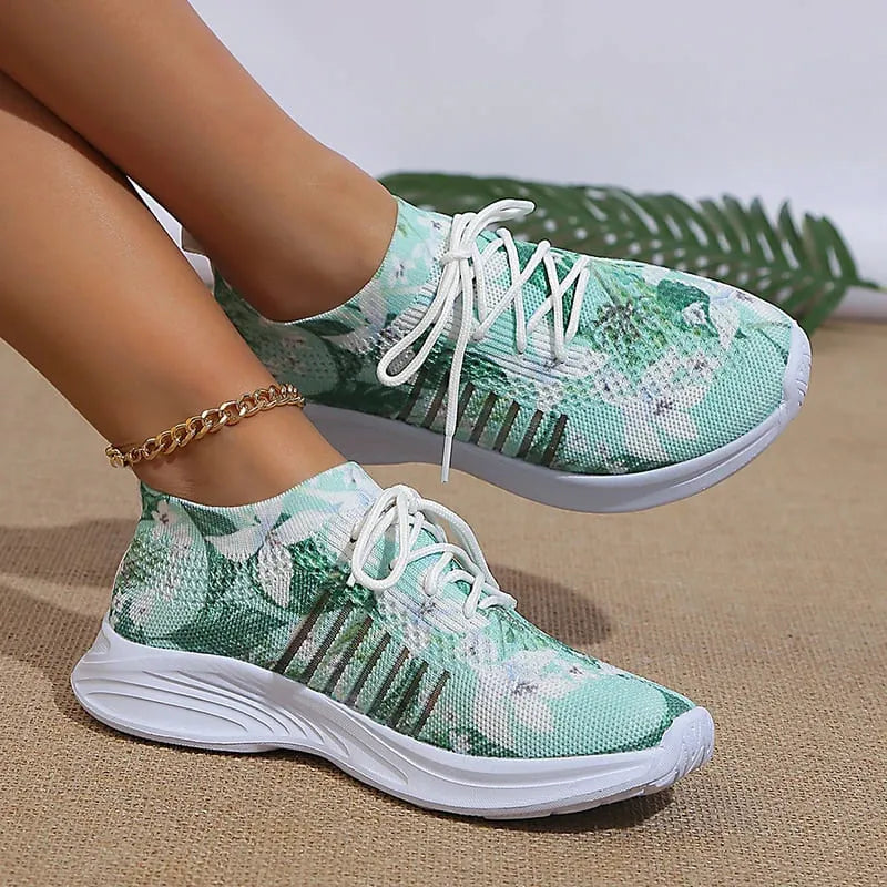 Tênis Meia Slip on Comfort Flower - Feito Em Fibra Mesh Super Macia | Vista Seu Tênis Como Uma Meia