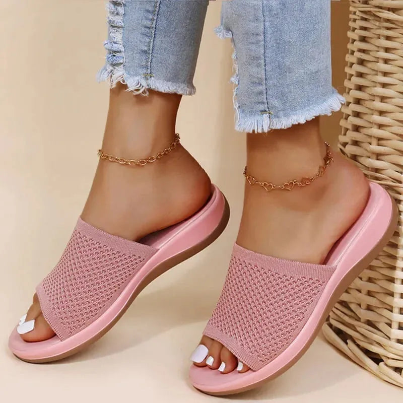Sandália Slide Twist - Feita em Fibra Mesh Confortável, Respirável, Moderna e Estilosa!