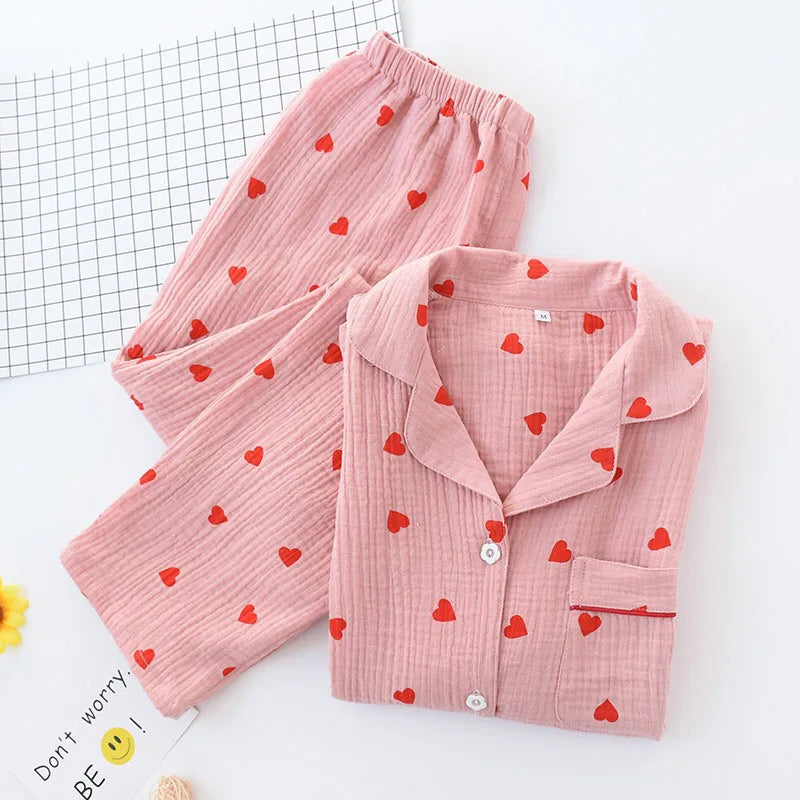 Pijama Feminino Pure Love - Conjunto Com Calça e Camisa Longa 100% em Algodão | Macio, Leve e Super Confortável