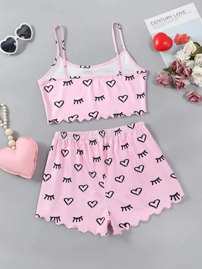 Pijama Feminino Leashes - Conjunto Top Cropped e Shorts Fresquinho LooseFit | Tecido Super Macio e Confortável