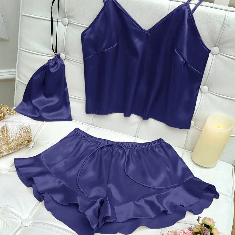 Pijama Feminino Sweet Night - Conjunto BabyDoll e Shorts Fresquinho LooseFit | Tecido Super Macio e Confortável