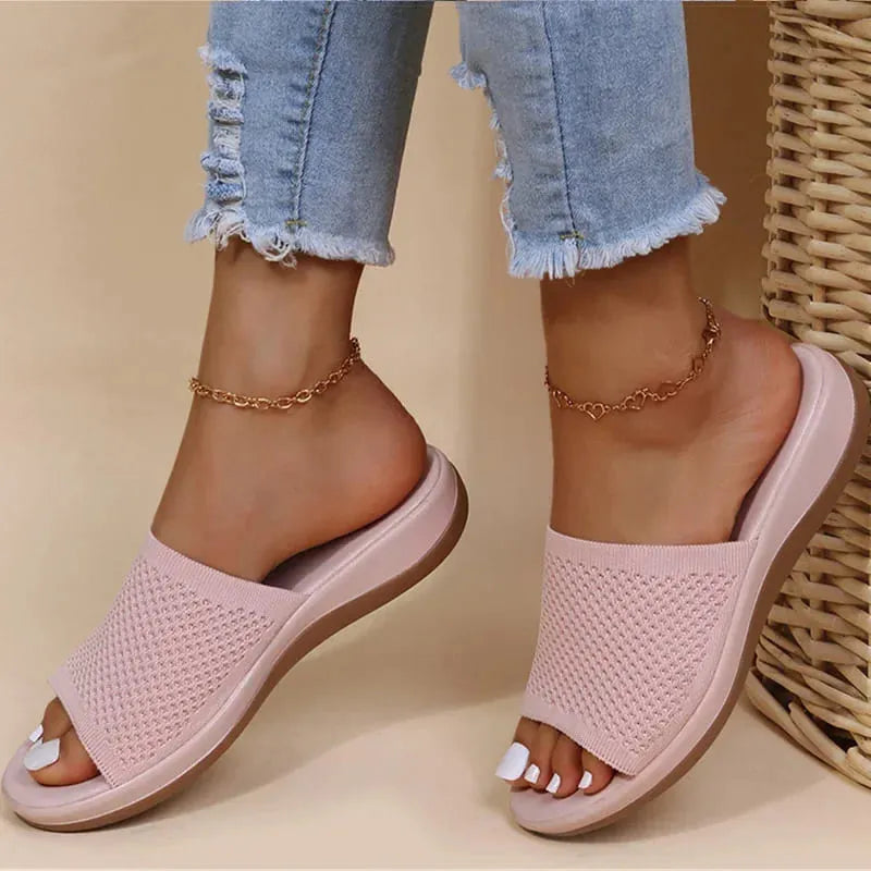 Sandália Slide Twist - Feita em Fibra Mesh Confortável, Respirável, Moderna e Estilosa!