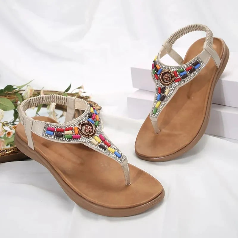 Sandália Elysian Decorada Com Miçangas   - Detalhes Que Impressionam