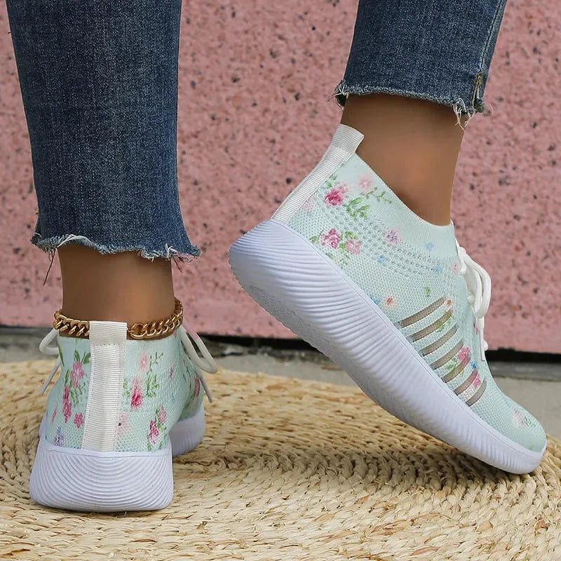 Tênis Meia Slip on Comfort Flower - Feito Em Fibra Mesh Super Macia | Vista Seu Tênis Como Uma Meia