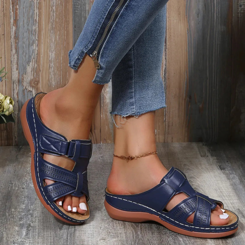 Sandália Ethereal Feita em Couro PU Macio e Acolchoado - Conforto, Estilo e Modernidade Aos Seus Pés