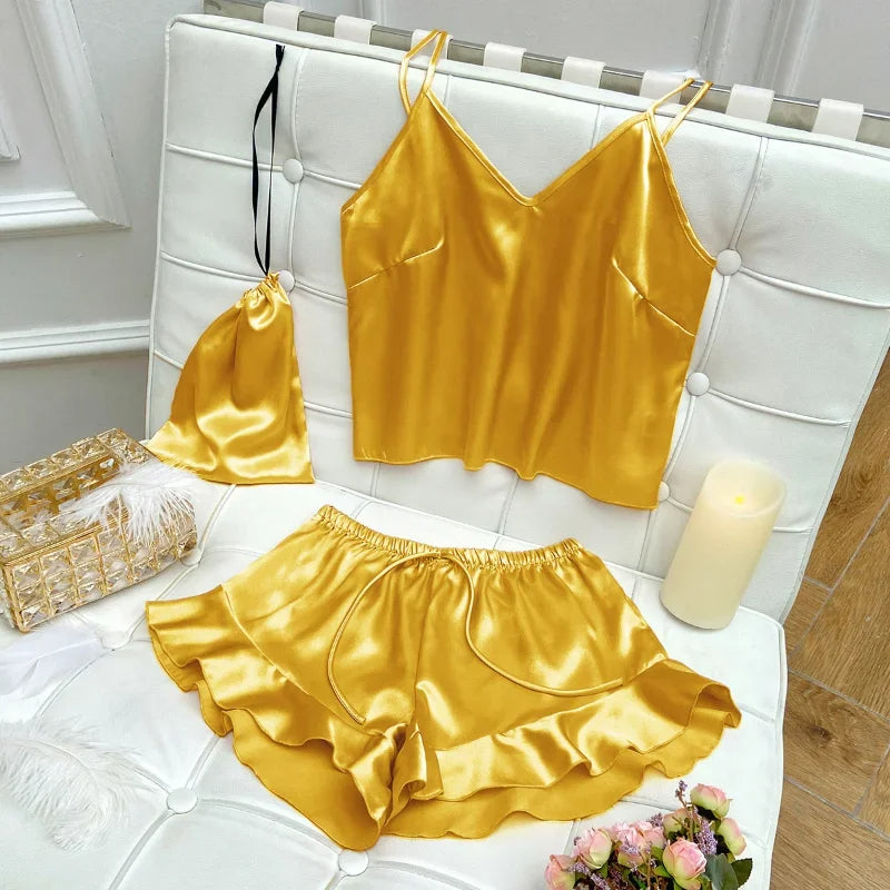 Pijama Feminino Sweet Night - Conjunto BabyDoll e Shorts Fresquinho LooseFit | Tecido Super Macio e Confortável
