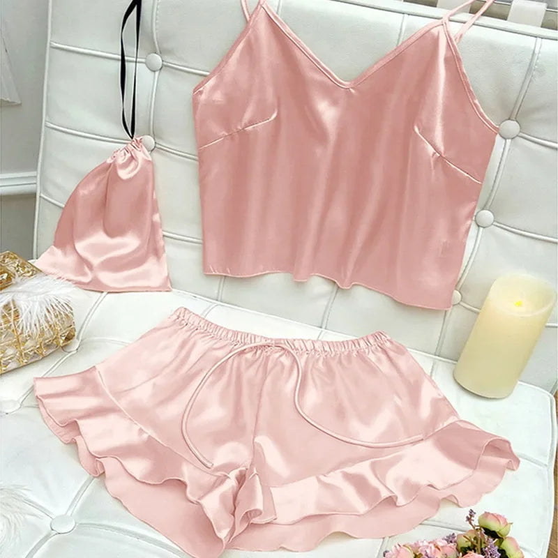 Pijama Feminino Sweet Night - Conjunto BabyDoll e Shorts Fresquinho LooseFit | Tecido Super Macio e Confortável