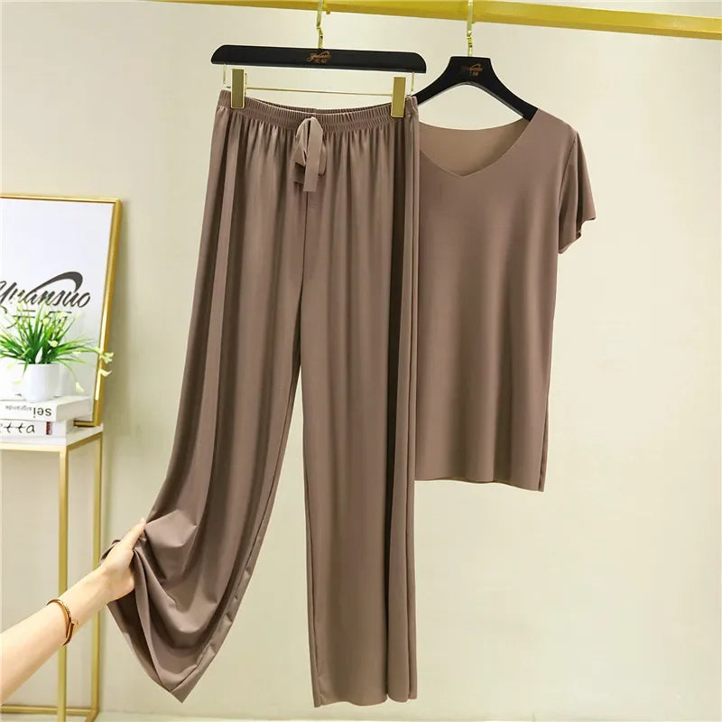 Pijama Feminino Comfort Dream - Conjunto Com Calça e Camisa Longa Super Confortável em Algodão | Conforto Absoluto, Leve e Elegante