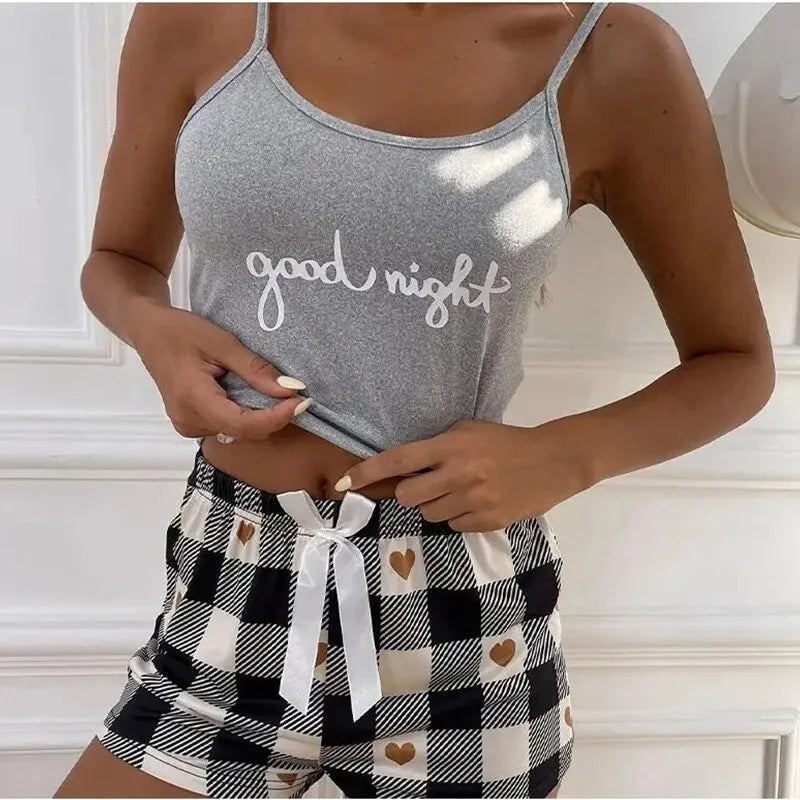 Pijama Feminino Good Night Conjunto Com Shorts e Camisa | Tecido Leve e Confortável