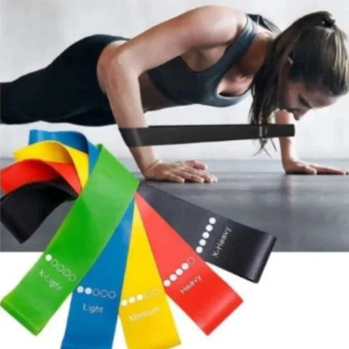 Kit 10 Faixas Elásticas para Exercícios em Casa Extensor Academia Pilates Fitness Crossfit