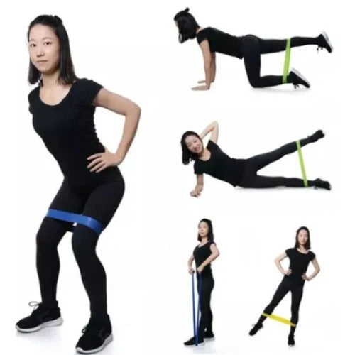 Kit 10 Faixas Elásticas para Exercícios em Casa Extensor Academia Pilates Fitness Crossfit