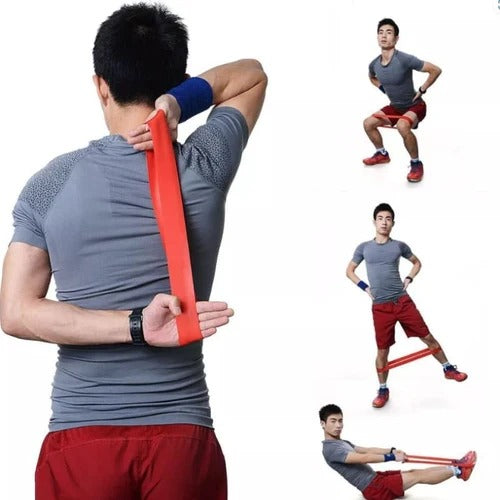 Kit 10 Faixas Elásticas para Exercícios em Casa Extensor Academia Pilates Fitness Crossfit