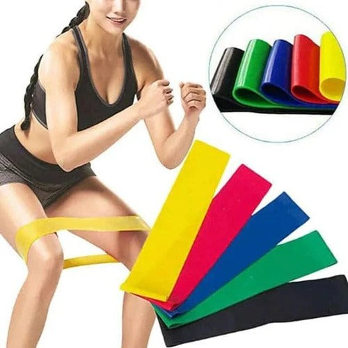 Kit 10 Faixas Elásticas para Exercícios em Casa Extensor Academia Pilates Fitness Crossfit