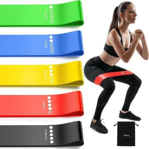 Kit 10 Faixas Elásticas para Exercícios em Casa Extensor Academia Pilates Fitness Crossfit