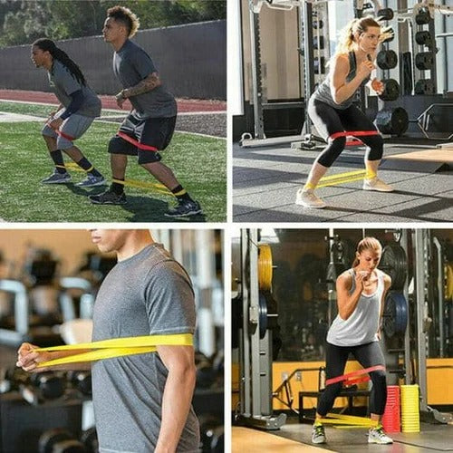 Kit 10 Faixas Elásticas para Exercícios em Casa Extensor Academia Pilates Fitness Crossfit