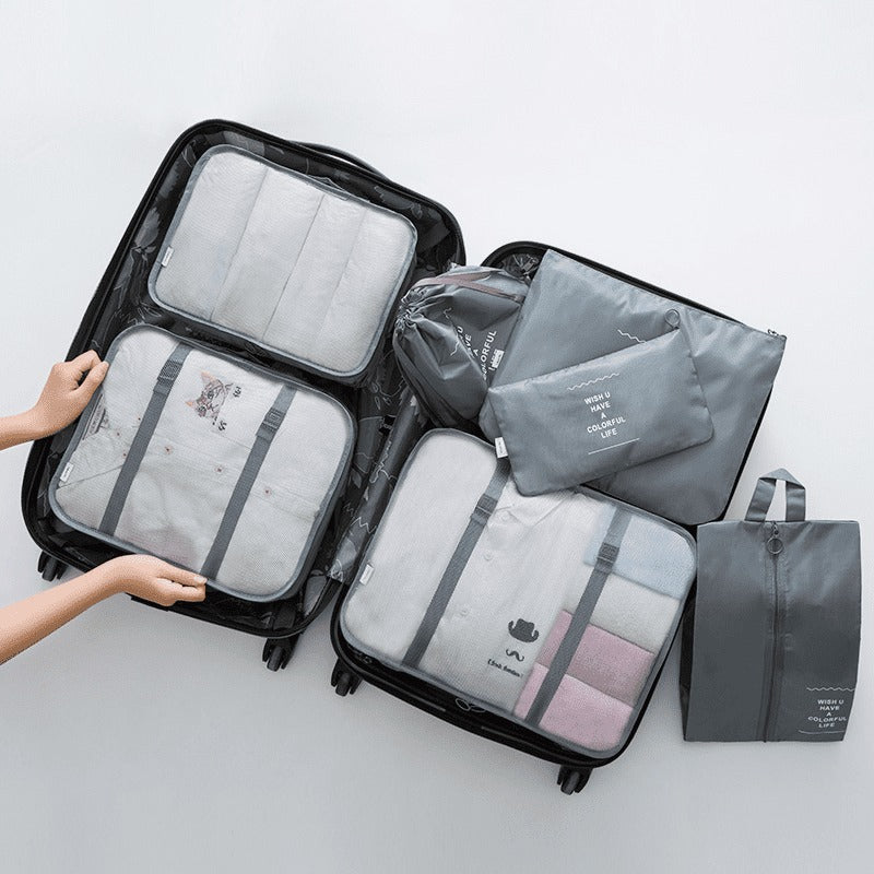 Cor cinza; cinza; Kit organizador de mala; Organizador de viagem; Bolsas para malas; Organização de bagagem; Conjunto de organizadores de viagem; Inov&Tec Store; Compra Segura; Compra Com Garantia; Garantia; Inov&Tec Store; Compra Segura; Compra Com Garantia; Garantia