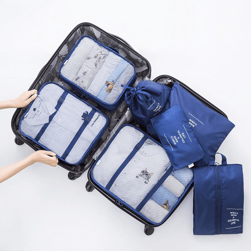 Cor Azul; Azul; Kit organizador de mala; Organizador de viagem; Bolsas para malas; Organização de bagagem; Conjunto de organizadores de viagem;  Inov&Tec Store; Compra Segura; Compra Com Garantia; Garantia; Inov&Tec Store; Compra Segura; Compra Com Garantia; Garantia