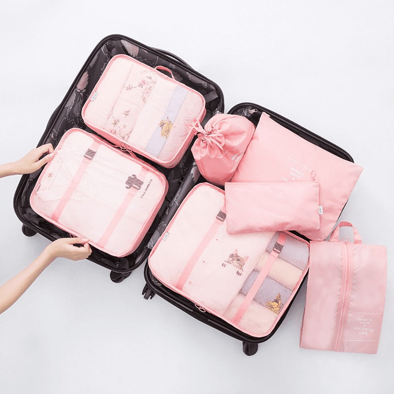 Cor Rosa; Rosa; Feminino; Kit organizador de mala; Organizador de viagem; Bolsas para malas; Organização de bagagem; Conjunto de organizadores de viagem Inov&Tec Store; Compra Segura; Compra Com Garantia; Garantia