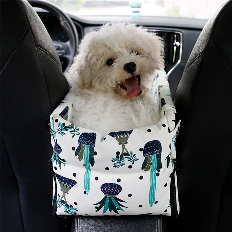 Cadeirinha Pet de Carro Portátil em Algodão para Cachorros e Gatos Cão-Cuidado