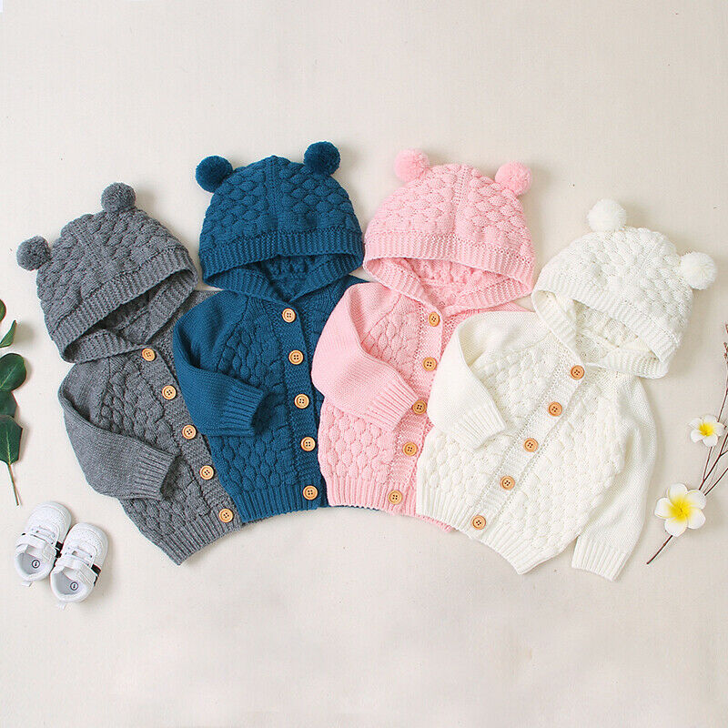 Casaco Cardigan Com Capuz para Bebes e Crianças MEU URSINHO