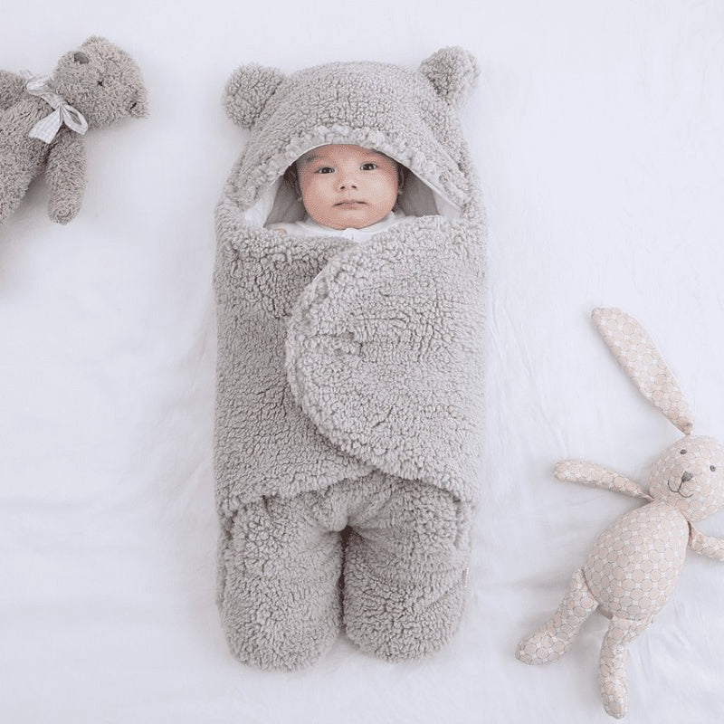 Saco de Dormir para Bebês em Pelúcia com Capuz Ursinho Dorminhoco [0 a 9 meses]