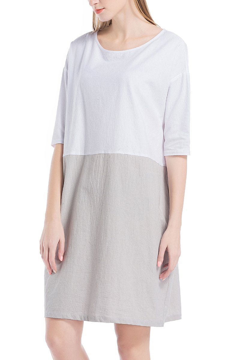 Vestido Curto Amplo Linho - Vibrant Linen Dress