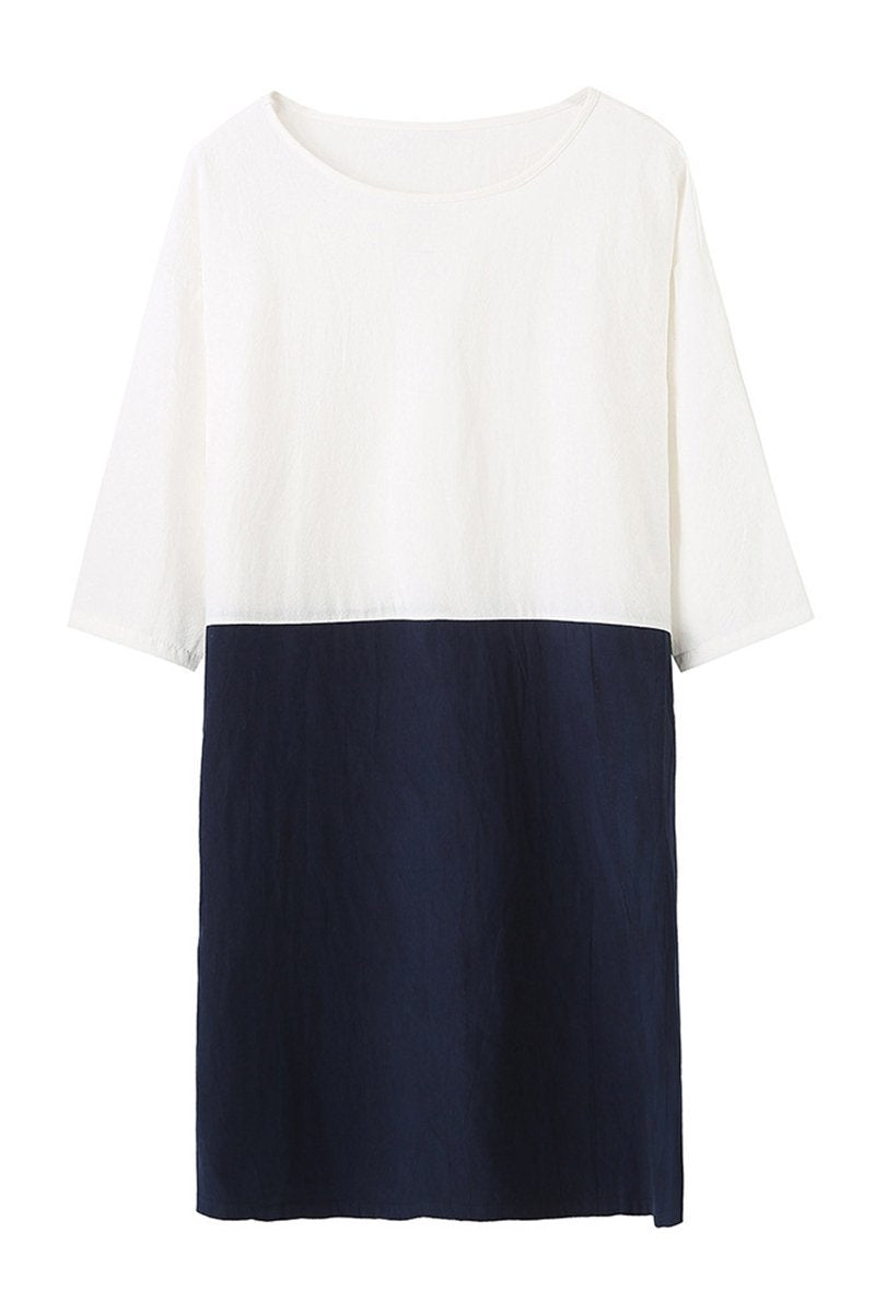 Vestido Curto Amplo Linho - Vibrant Linen Dress