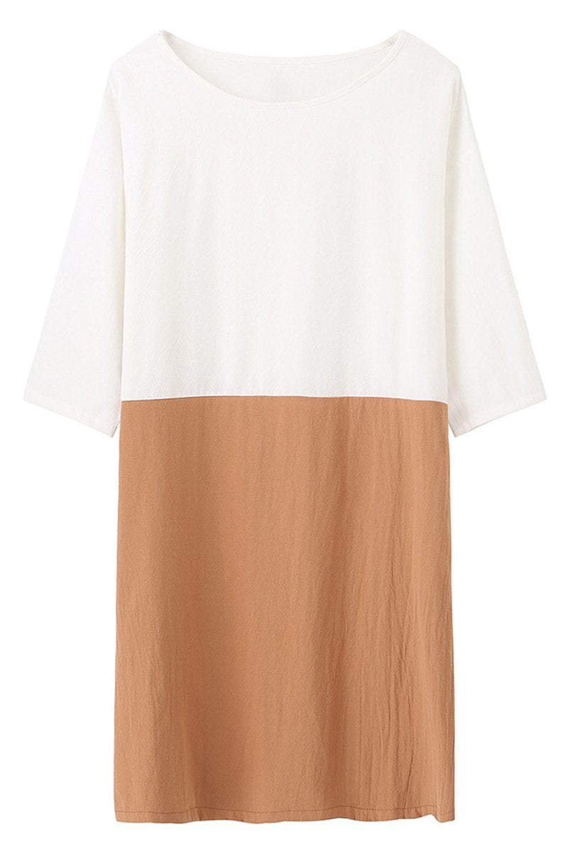 Vestido Curto Amplo Linho - Vibrant Linen Dress