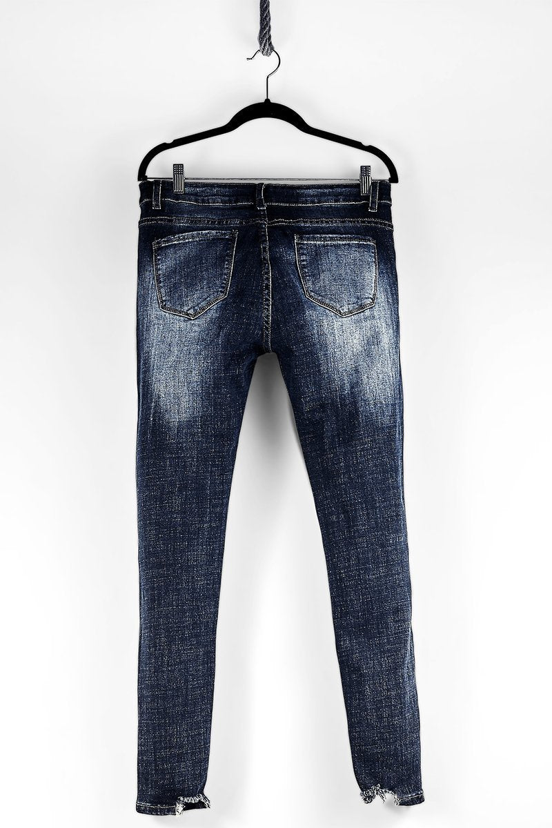 Calça Jeans Feminina Skinny Destroyed - Casual Bliss