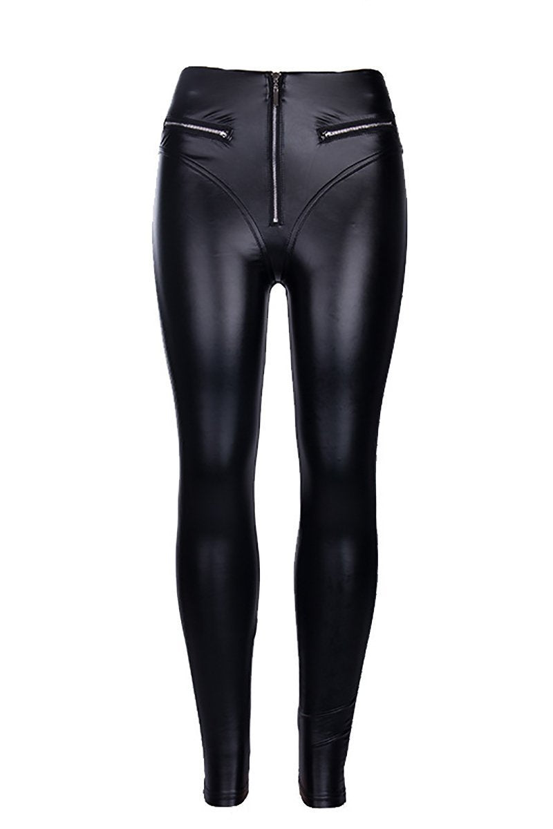 Calça Casual Feminina Couro Ecológico - Legging EcoLux