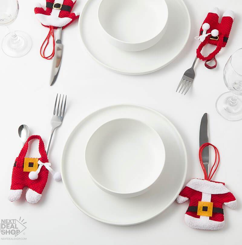 4 Peças de Porta-Talheres de Papai Noel