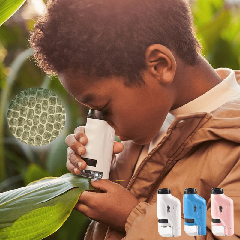 Microscópio Portátil de Mão para Crianças Focus Brincadeira Educativa