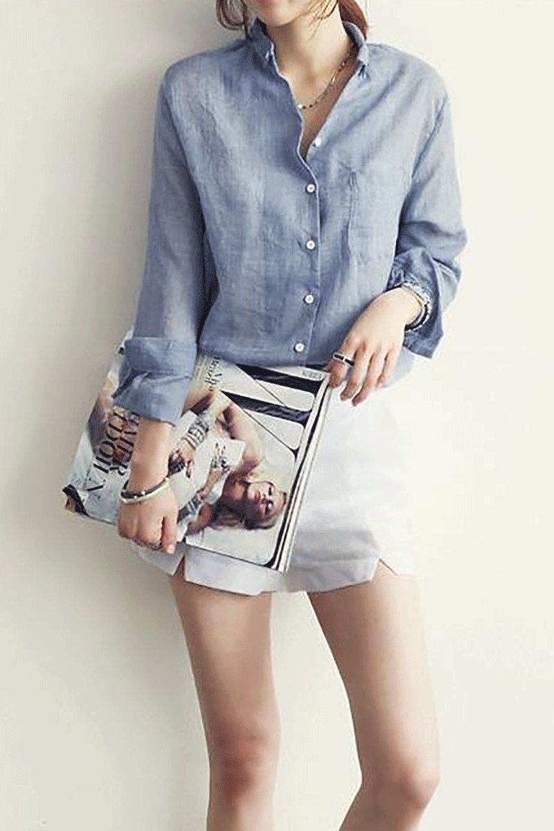 Camisa Feminina Oxford de Linho