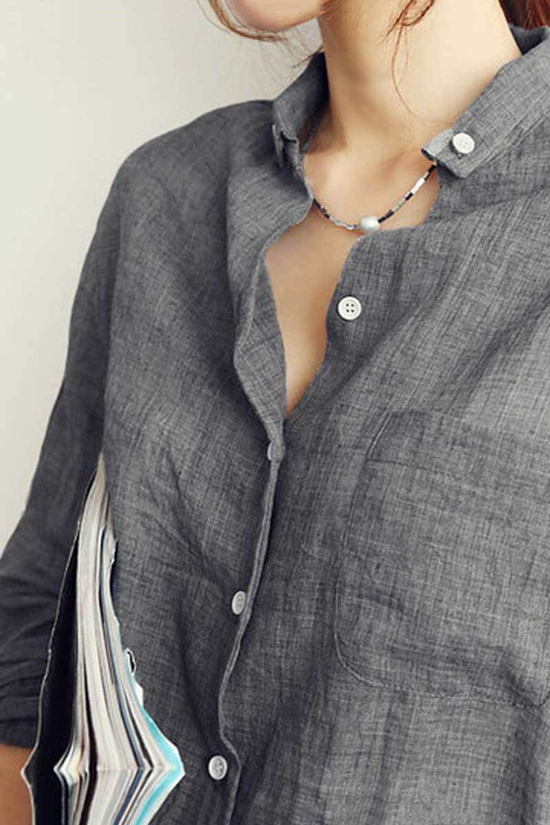 Camisa Feminina Oxford de Linho