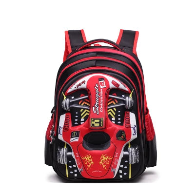 Mochila Infantil Carro de Corrida 3D - Seja o Mais Rápido da Turma