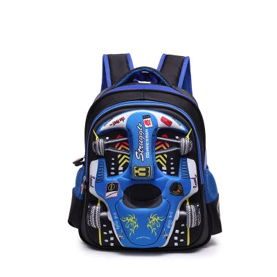 Mochila Infantil Carro de Corrida 3D - Seja o Mais Rápido da Turma